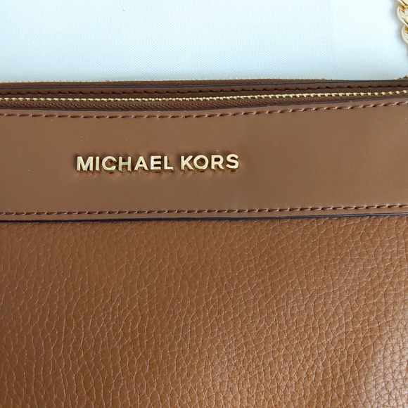 Michael Kors Kenly Large Double Zip East West Xbody Leather Crossbody Clutch Bag - Picture 5 of 11
